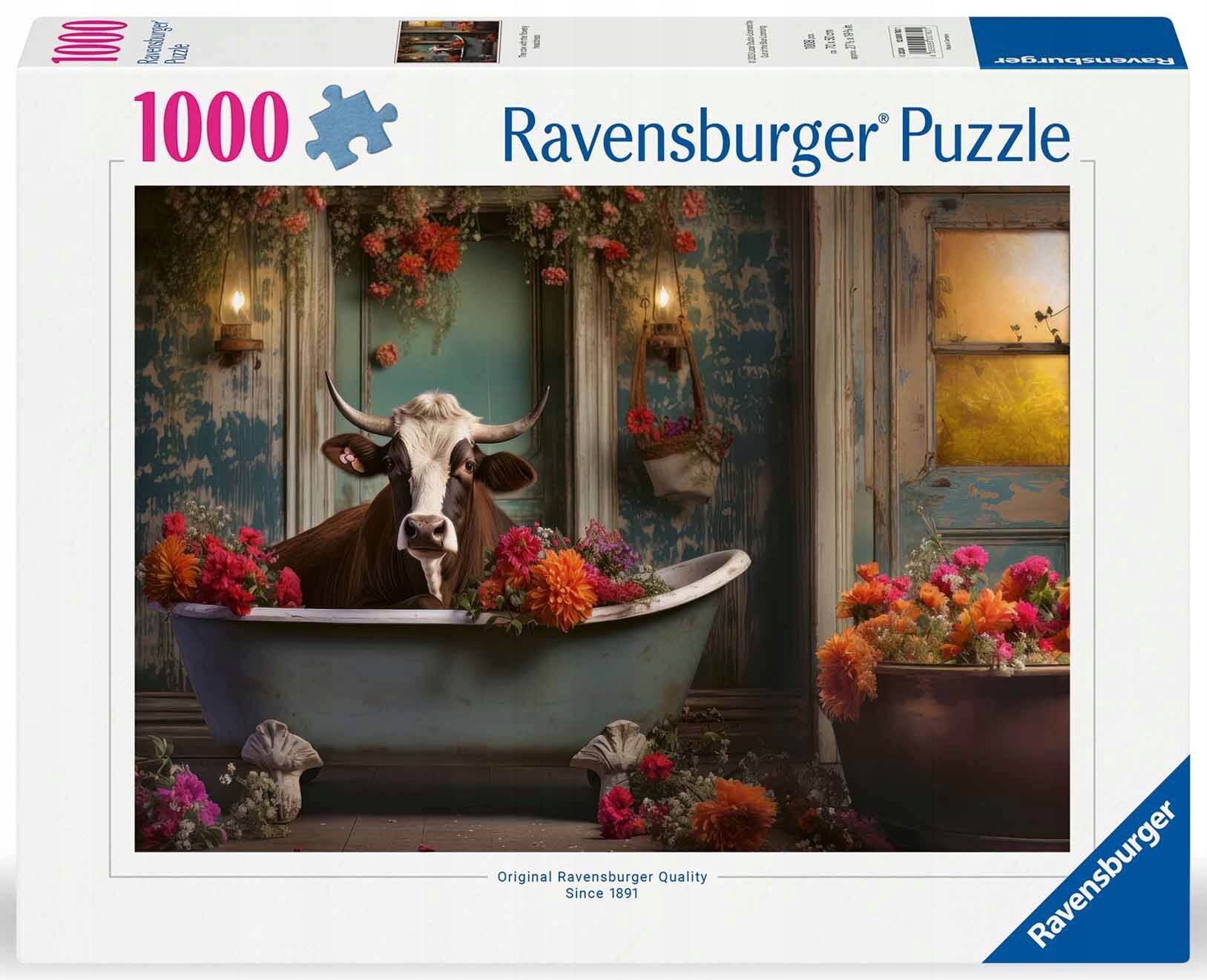RAVENSBURGER Puzzle Krava v vani 12000782 (1000 dielikov)